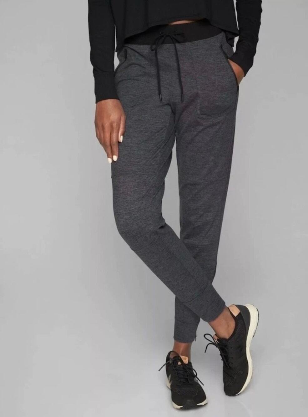 Athleta Flux Street Joggers Medium Petite Charcoal Gray Streetwear Athleisure